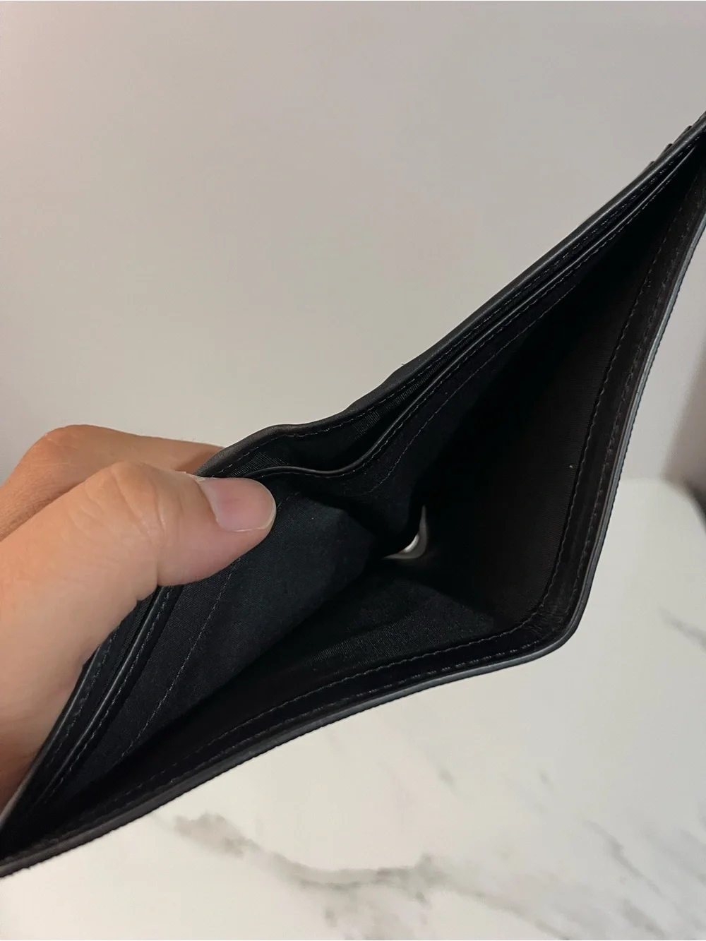 Giuseppe Zanotti Black Textured Bi-Fold Wallet with Metal Signature